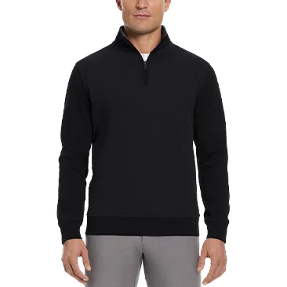 NWT Ted Baker Men's Textured 1/4 Zip Top in Black size Medium